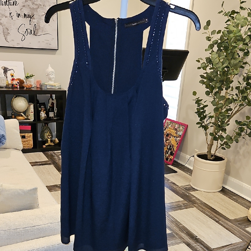 Elegant Navy Blue Flowy Top
